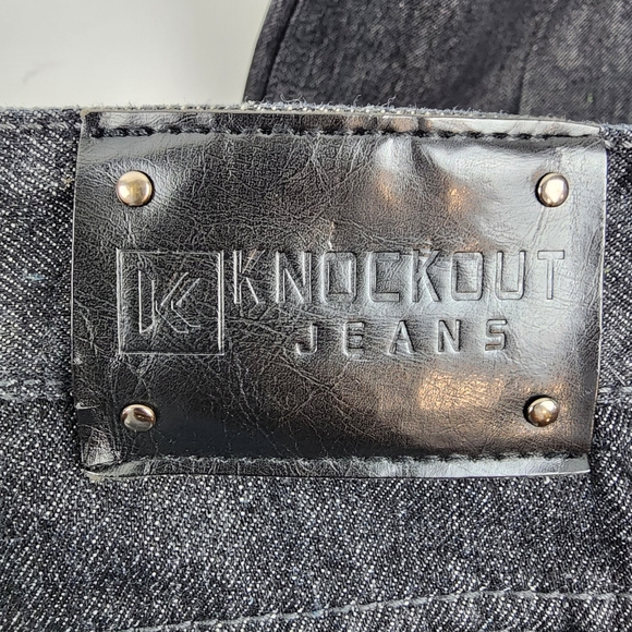 Knockout KO Jeans Mens 36x33 Vintage Y2K Black Easy Fit Hip Hop Streetwear - Picture 9 of 9